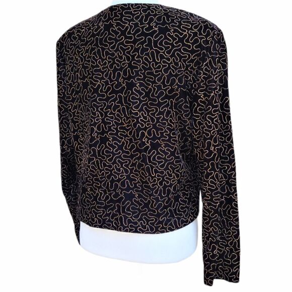 Norton McNaughton Black Velvet Gold Detail Blazer - Picture 6 of 13